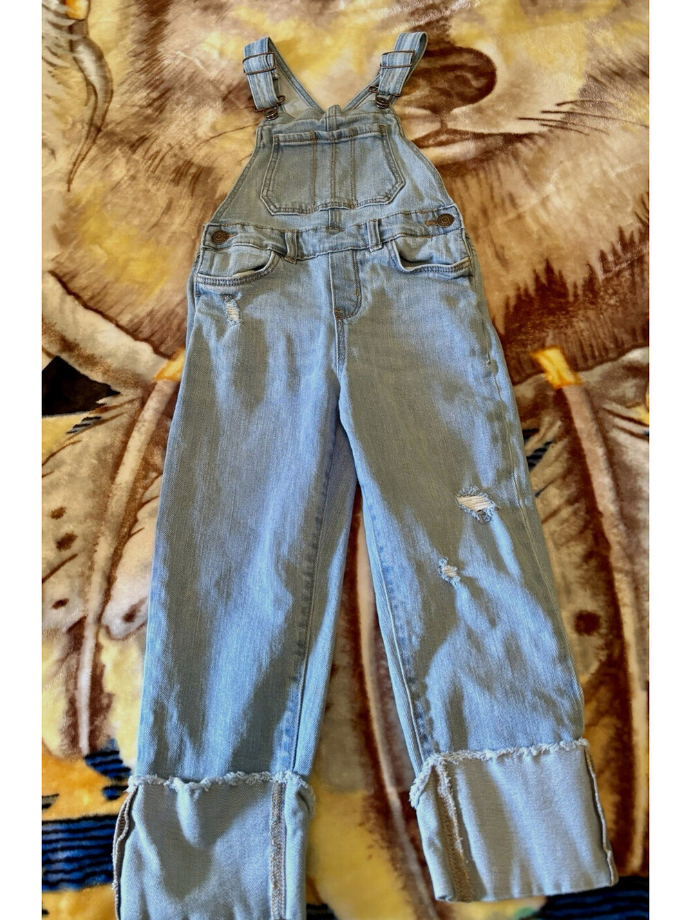 OshKosh B'gosh Girls Blue Denim Overall One-Piece 5T Adjustable Straps